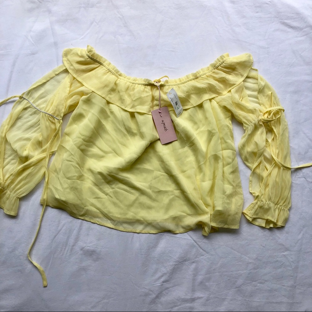 NEW! a. peach yellow blouse.